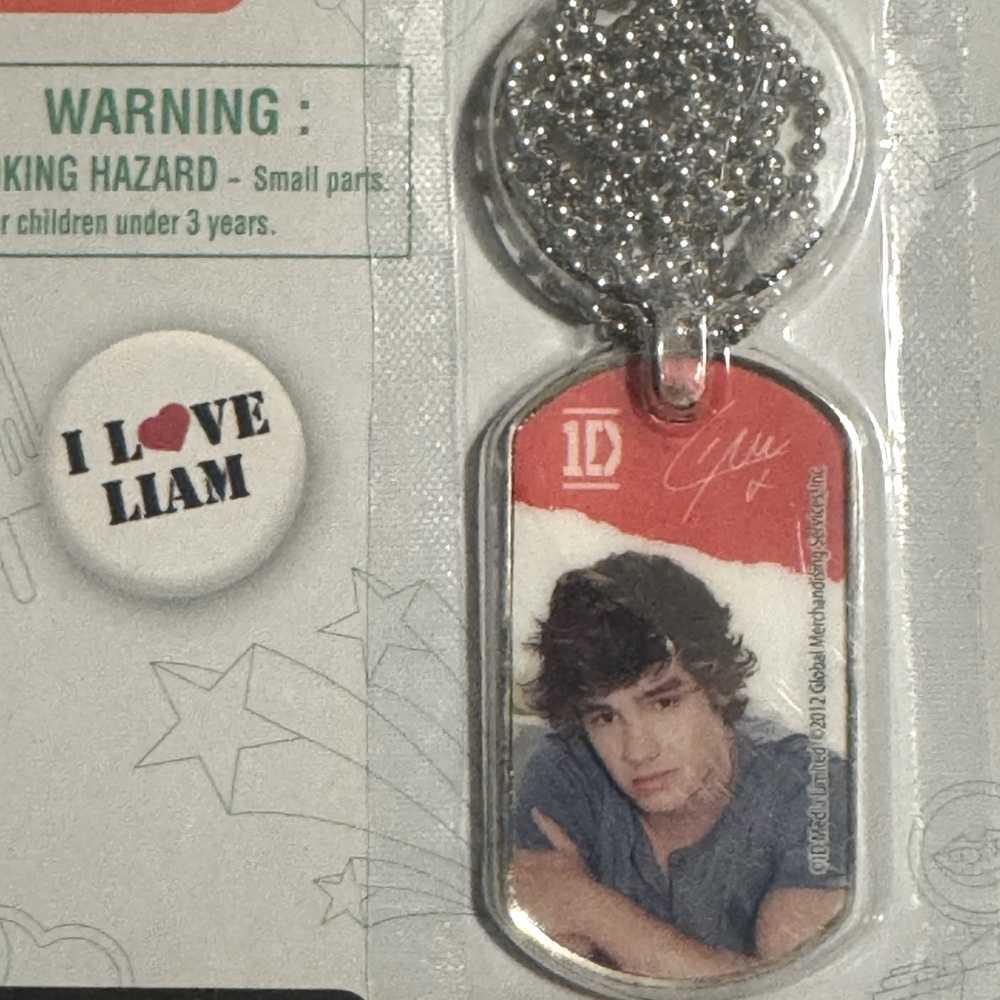 One Direction 1 D Liam Payne Dog Tag Necklace new in sealed package